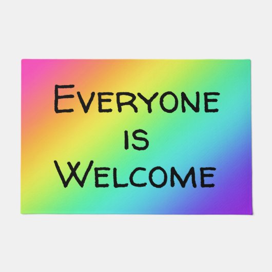 Rainbow Iedereen is Welkom Doormat Deurmat (Voorkant)