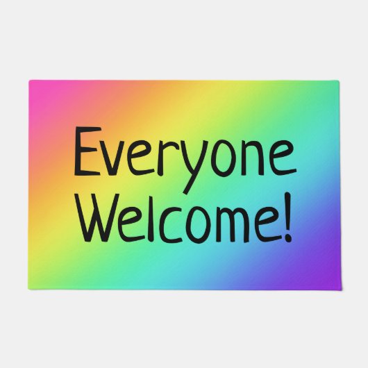 Rainbow Iedereen Welkom Doormat Deurmat (Voorkant)
