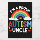 Rainbow Ik ben een trots autisme oom Autism Awaren Wijn Etiket (Enkel label)