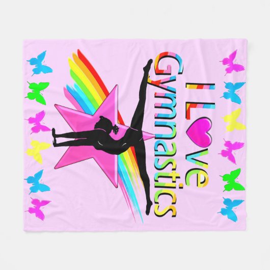  RAINBOW IK HOOR VAN GYMNASTISCH ONTWERP FLEECE DEKEN (Voorkant (Horizontaal))