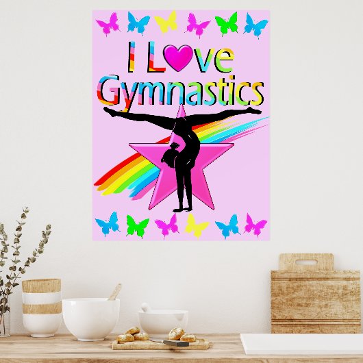 RAINBOW IK HOOR VAN GYMNASTISCH ONTWERP POSTER (Keuken)