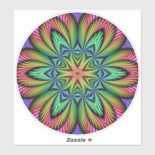 Rainbow Illusion Mandala Sticker (Vel)
