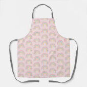 Rainbow Illustration Pattern Over Apron Schort (Voorkant)