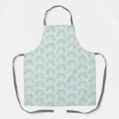 Rainbow Illustration Pattern Over Apron Schort (Voorkant)