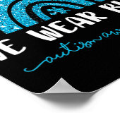 Rainbow In april Draag we het blauwe autisme bewus Poster (Hoek)