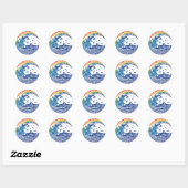 Rainbow in Hawaii: Waves, Life Ronde Sticker (Vel)