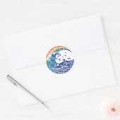 Rainbow in Hawaii: Waves, Life Ronde Sticker (Envelop)