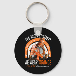 Rainbow In november Draag we Oranje CRPS Awareness Sleutelhanger