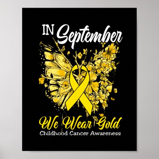 Rainbow In september Draag we Gold Childhood Cance Poster (Voorkant)