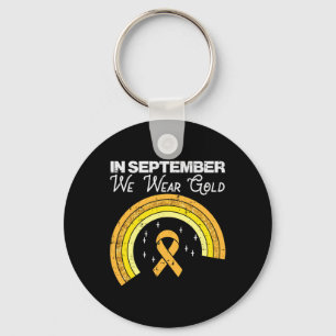 Rainbow In september Draag we Gold Childhood Cance Sleutelhanger