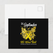 Rainbow In September We Wear Gold Childhood Cancer Aankondigingskaart (Voorkant / Achterkant)