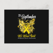 Rainbow In September We Wear Gold Childhood Cancer Aankondigingskaart (Voorkant)