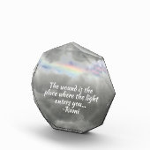 Rainbow in Stormy Sky Rumi Quote Fotoblokken (Rechts)