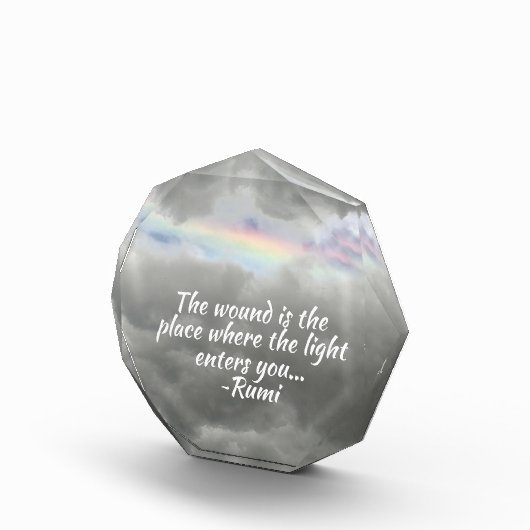 Rainbow in Stormy Sky Rumi Quote Fotoblokken (Rechts)