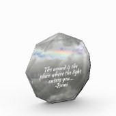 Rainbow in Stormy Sky Rumi Quote Fotoblokken (Links)