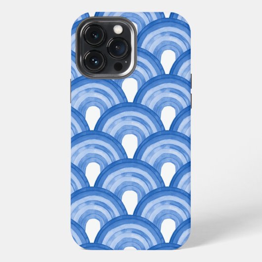 Rainbow in watercolor - blue pattern iPhone hoesje (Achterkant)