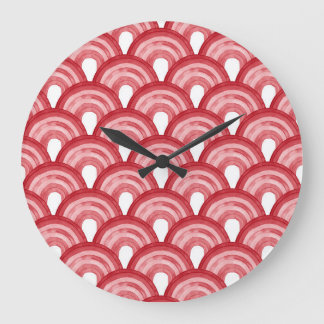 Rainbow in watercolor - red pattern grote klok