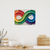 Rainbow Infinity Autisme Symbool Abstracte Kunst Poster (Keuken)