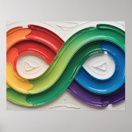 Rainbow Infinity Autisme Symbool Abstracte Kunst Poster