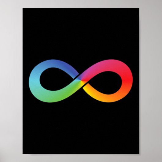 Rainbow Infinity Symbol Autisme Awareness Neurodiv Poster (Voorkant)
