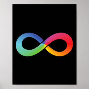 Rainbow Infinity Symbol Autisme Awareness Neurodiv Poster