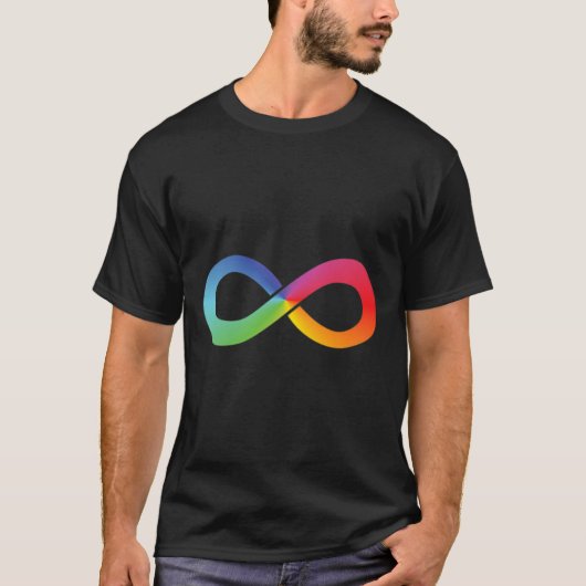 Rainbow Infinity Symbol Autisme Awareness Neurodiv T-shirt (Voorkant)