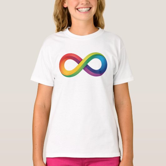 Rainbow Infinity Symbool Autisme ADHD Neurodiversi T-shirt (Voorkant)