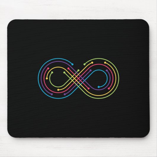 Rainbow Infinity Symbool Pride Autism Awareness Ne Muismat (Voorkant)