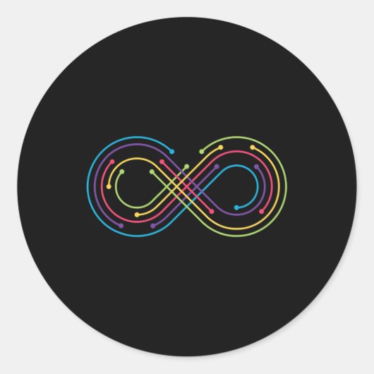 Rainbow Infinity Symbool Pride Autism Awareness Ne Ronde Sticker (Voorkant)