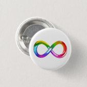 Rainbow Infinity symbool Ronde Button 3,2 Cm (Voorkant /achterkant)