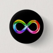 Rainbow Infinity symbool Ronde Button 3,2 Cm (Voorkant)