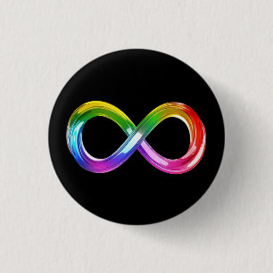 Rainbow Infinity symbool Ronde Button 3,2 Cm