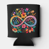 Rainbow Infinity Waterverf Flowers Autisme Blikjeskoeler (Achterkant)