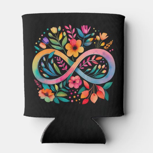 Rainbow Infinity Waterverf Flowers Autisme Blikjeskoeler (Achterkant)