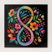 Rainbow Infinity Waterverf Flowers Autisme Legpuzzel (Horizontaal)