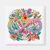 Rainbow Infinity Waterverf Flowers Autisme Magneet (Voorkant)