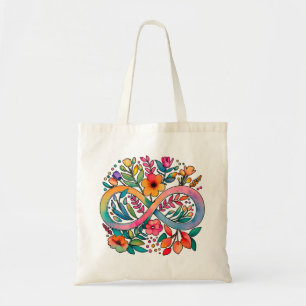 Rainbow Infinity Waterverf Flowers Autisme Tote Bag