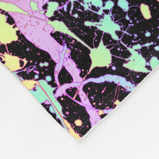 rainbow ink splash extreme : fleece deken (Hoek)