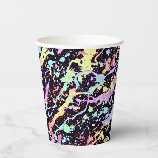 Rainbow Ink Splash Extreme : Papieren Bekers (Achterkant)