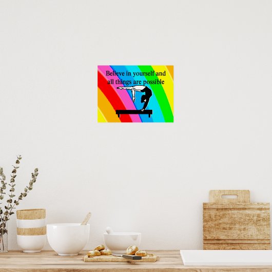  RAINBOW INSPIREREND GYMNAST QUOTE POSTER (Keuken)