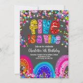 Rainbow Invitation, 5e verjaardag Schattige Bright Kaart (Voorkant)
