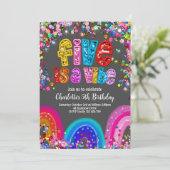 Rainbow Invitation, 5e verjaardag Schattige Bright Kaart (Staand voorkant)