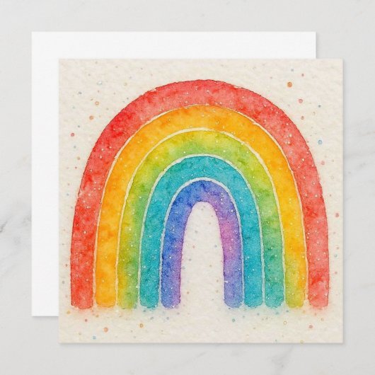 Rainbow invitation card. kaart (Voorkant / Achterkant)