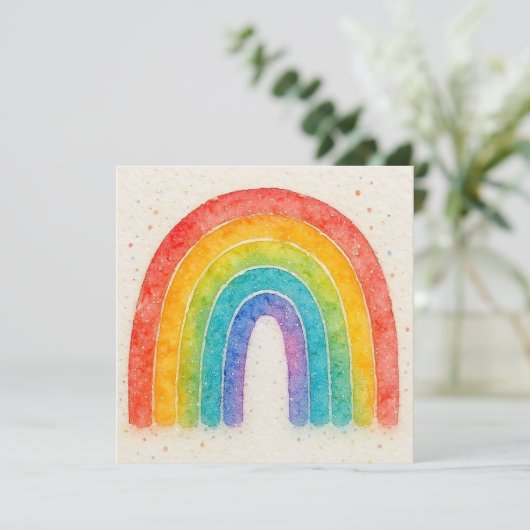 Rainbow invitation card. kaart (Staand voorkant)