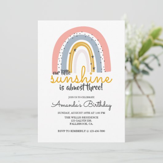 RAINBOW INVITE, onze kleine zonneschijn, RAINBOW p (Staand voorkant)