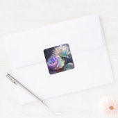 Rainbow Iridescence Bloemen Vierkante Sticker (Envelop)