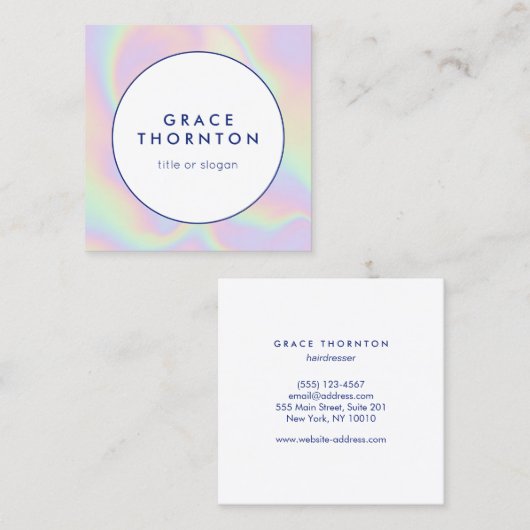 Rainbow Iridescent Abstract Vierkante Visitekaartje (Voorkant / Achterkant)