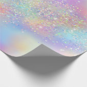 Rainbow Iridescent Folie en holografisch glitter Cadeaupapier (Hoek)