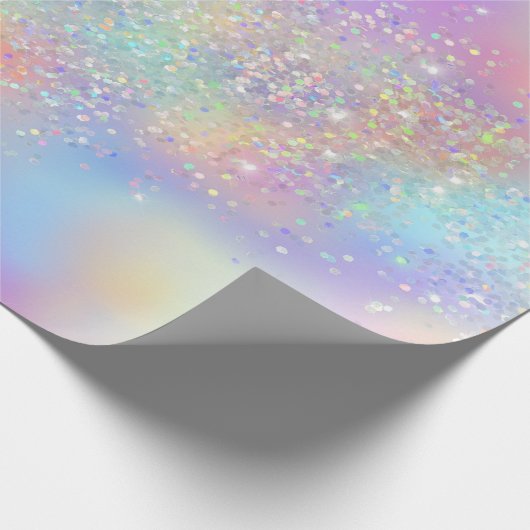 Rainbow Iridescent Folie en holografisch glitter Cadeaupapier (Hoek)