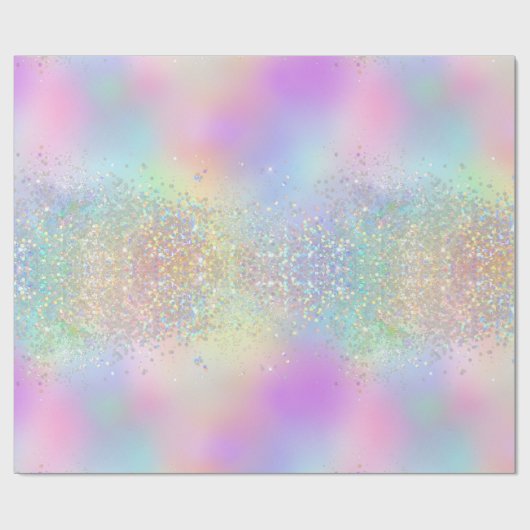 Rainbow Iridescent Folie en holografisch glitter Cadeaupapier (Vlak)